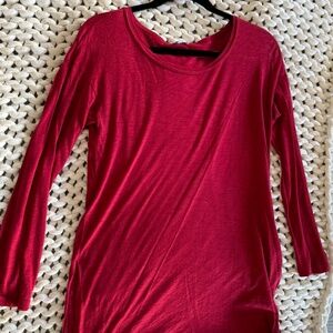 Splendid Red Long-Sleeve Tunic | Relaxed Fit | Size Small
